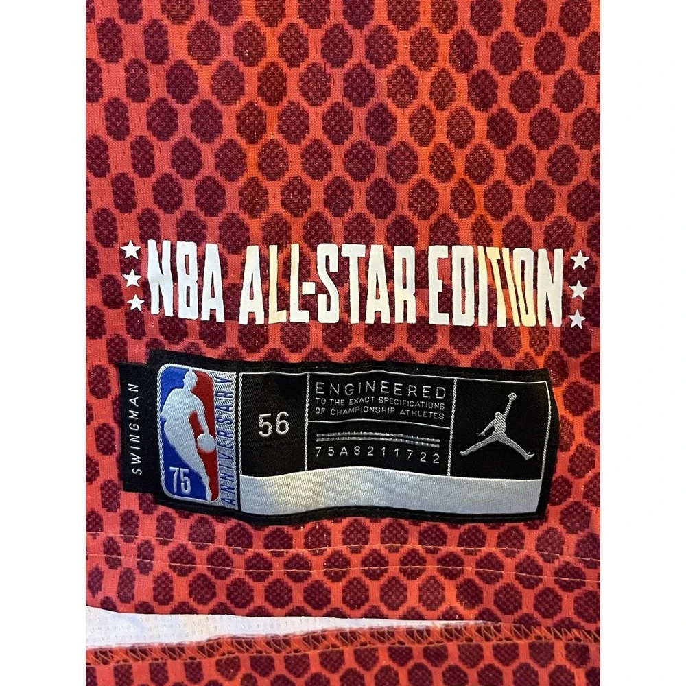 Men's 56 NBA‎ All Star Edition Kevin Durant Jordan 75th Anniversary Jersey Red